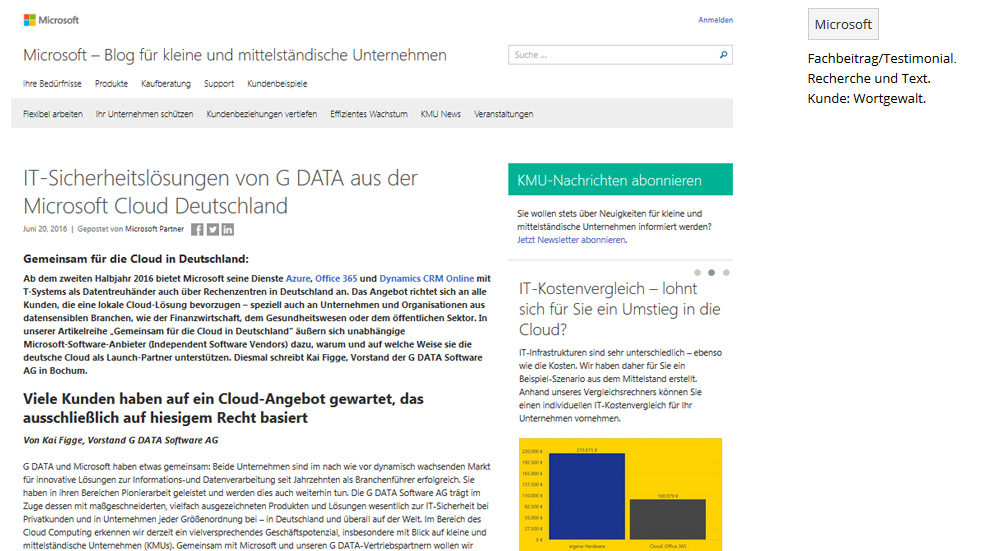 IT-Sicherheitslösungen von G DATA aus der Microsoft Cloud Deutschland